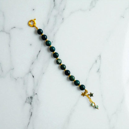 Emerald Grace Bracelet | Green Agate Stone & 18k Gold Plated - For Women | Includes: Bracelet