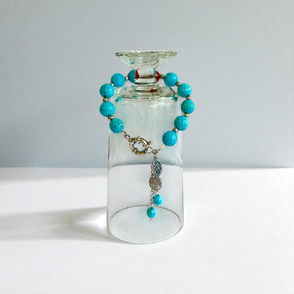 Vibrant Spirit Bracelet | Red Onyx & Turquoise Stone and PVD Plated - For Women | Includes: Bracelet