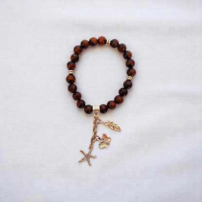 Ocean Ember Set | Red Tiger Eye Stone - For Women | Includes: Necklace, Bracelet, Earring