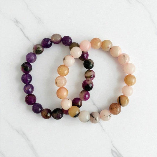 Serene Radiance duo | Honey Jade & Amethyst Stones – For Women | Includes: Bracelet ( Set of 2)