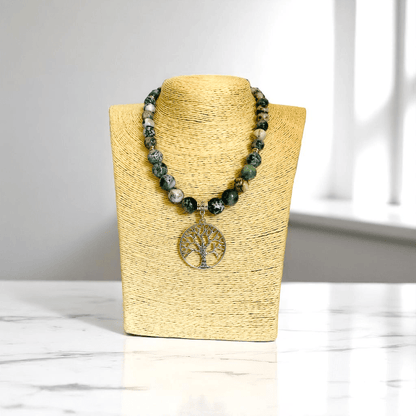 Nature’s Wisdom Necklace | Tree Agate Stone - For Women | Includes: Necklace