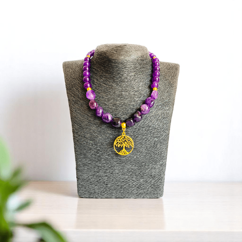 Soul Tree Set | Amethyst Stone - For Women | Includes: Necklace, Bracelet, Earring
