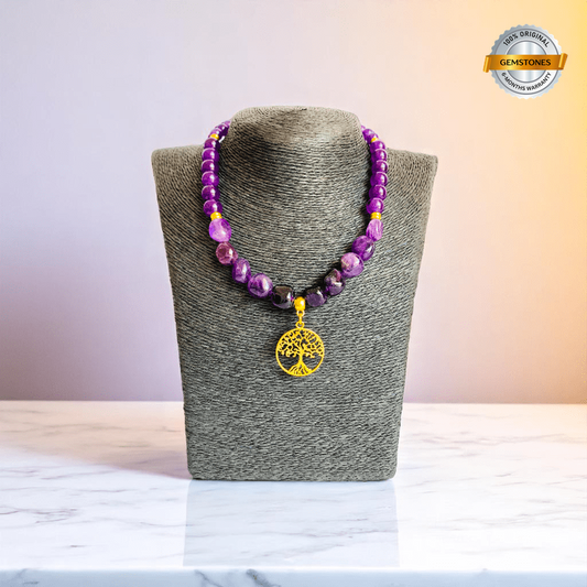 Spiritual Bloom Necklace | Amethyst Stone - For Women | Includes: Necklace