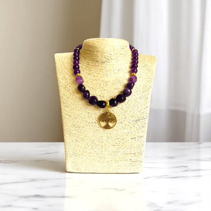 Spiritual Bloom Necklace | Amethyst Stone - For Women | Includes: Necklace
