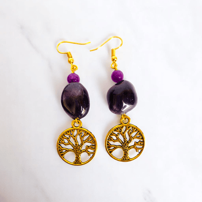 Soul Tree Set | Amethyst Stone - For Women | Includes: Necklace, Bracelet, Earring