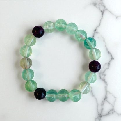 Mystic Garden duo Bracelets | Kunzite & Fluorite Stones – For Women | Includes: Bracelet (Set of 2)