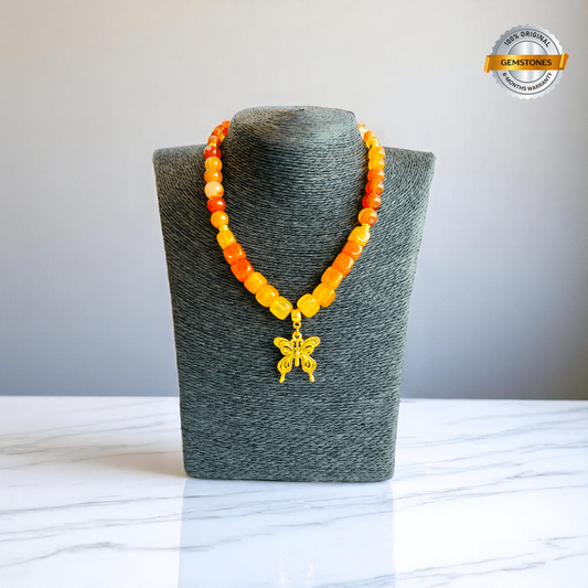 Fiery Grace Necklace | Carnelian Stone - For Women | Includes: Necklace