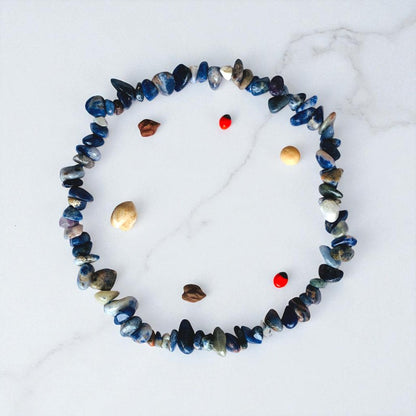 Indigo Dream Dual Layer Bracelet | Lapis Lazuli Chips – For Women | Includes: Bracelet