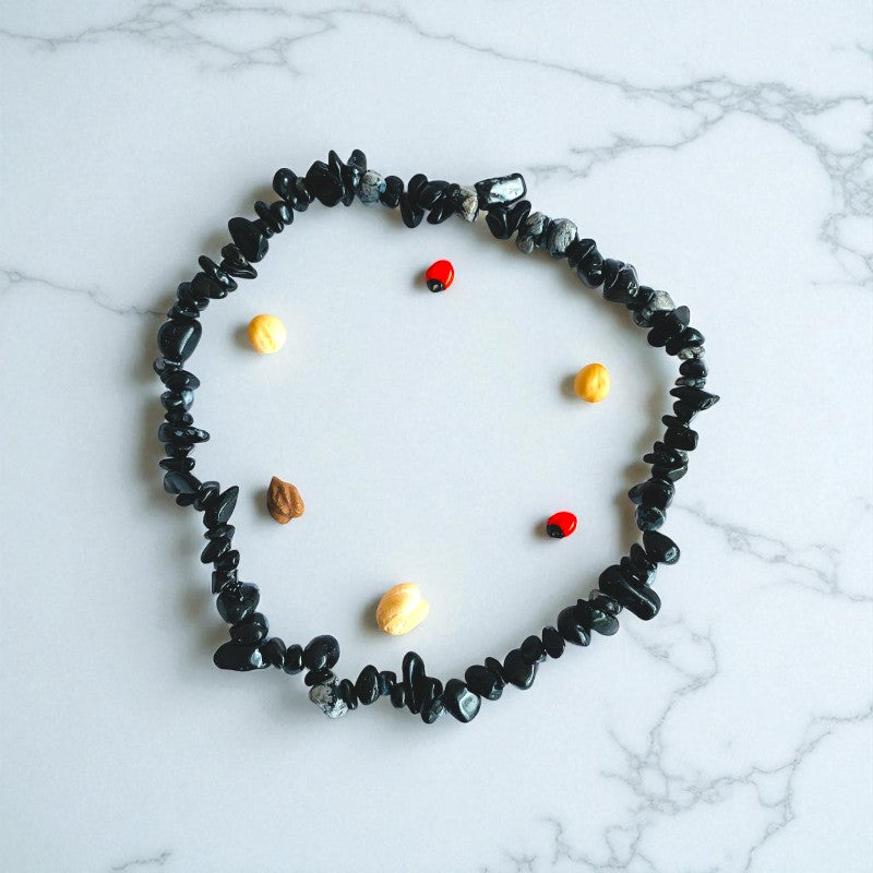 Mystic Flakes Dual Layer Bracelet | Snowflake Obsidian Chips – For Women | Includes: Bracelet