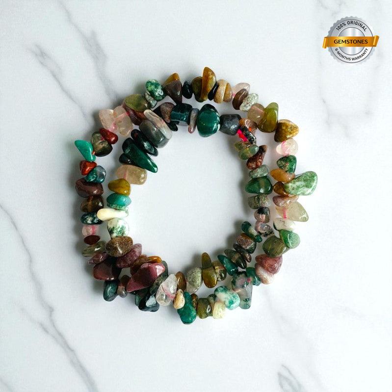 Sacred Roots Dual Layer Bracelet | Indian Agate Chips – For Women | Includes: Bracelet