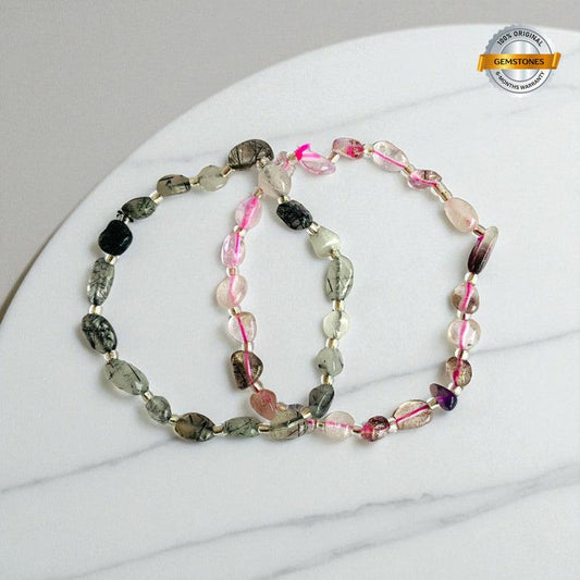 Trinity Charm | Dragon Agate, Rose Quartz & Carnelian - For Women | Includes: Bracelets (Set of 2)