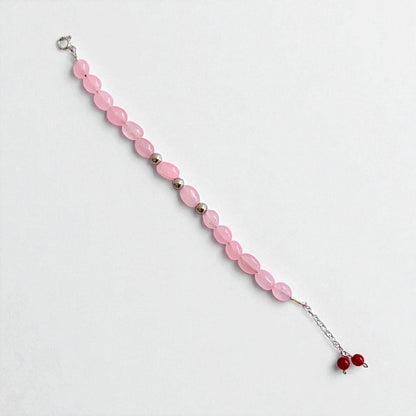 Rose Bloom Silver Bracelet | Rose Quartz & 925 Silver – For Women | Includes: Bracelet