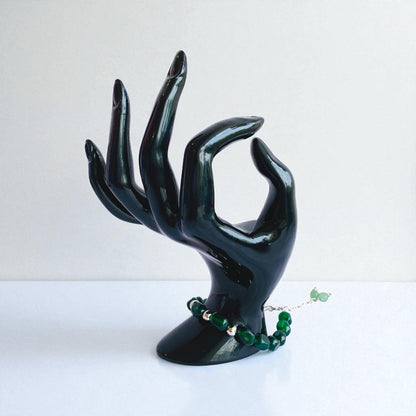 Emerald Serenity Silver Bracelet | Green Jade & 925 Silver – For Women | Includes: Bracelet