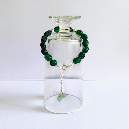Emerald Serenity Silver Bracelet | Green Jade & 925 Silver – For Women | Includes: Bracelet