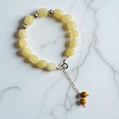Sunburst Silver Bracelet | Yellow Aventurine & 925 Silver – For Women | Includes: Bracelet