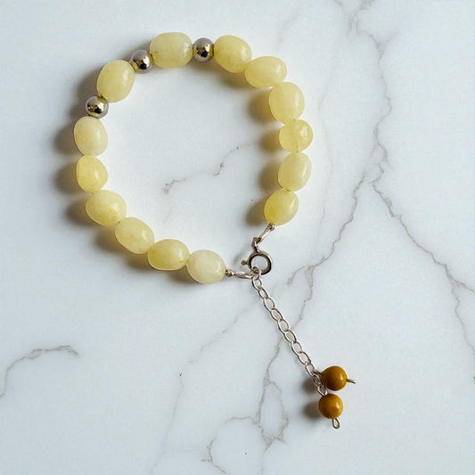 Sunburst Silver Bracelet | Yellow Aventurine & 925 Silver – For Women | Includes: Bracelet