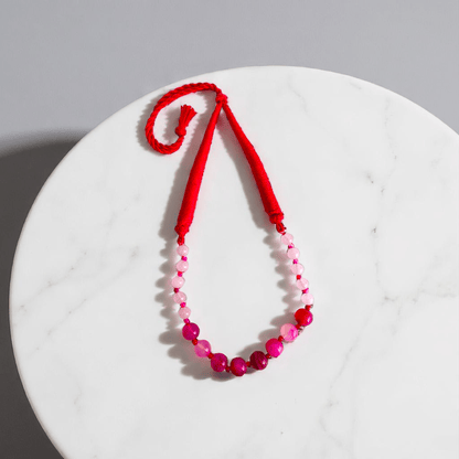 Blush Aura Necklace | Pink Banded Agate Stone - For Women | Includes: Necklace