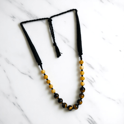 Solar Shield Necklace | Tiger Eye & Yellow Aventurine Stone - For Women | Includes: Necklace