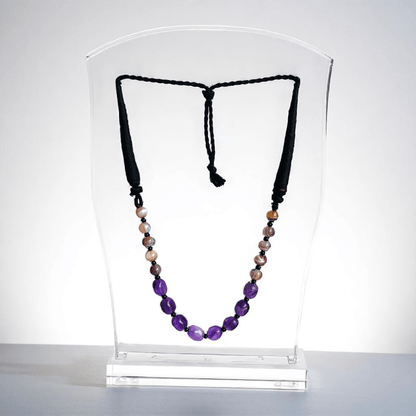 Serene Strength Necklace | Amethyst & Botswana Stone - For Women | Includes: Necklace