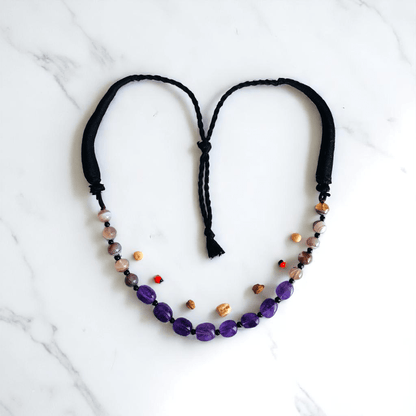 Serene Strength Necklace | Amethyst & Botswana Stone - For Women | Includes: Necklace