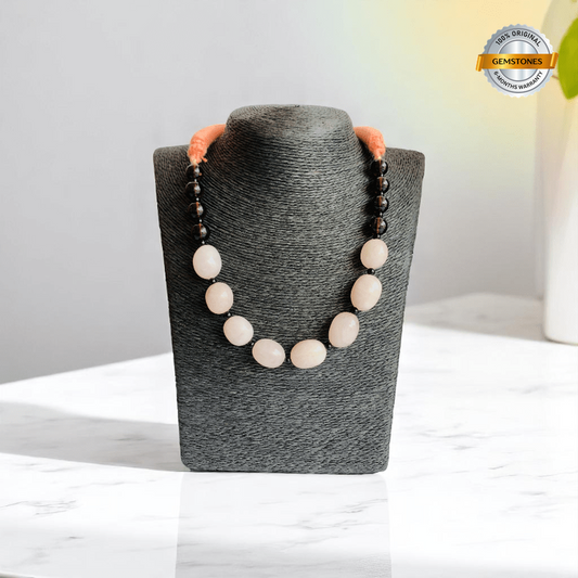 Balanced Heart Necklace | Rose Quartz & Black Obsidian - For Women | Includes: Necklace