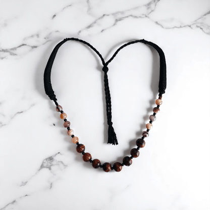 Fierce Earth Necklace | Red Tiger’s Eye & Botswana Stone - For Women | Includes: Necklace