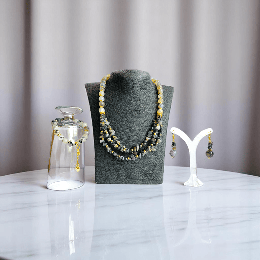 Dragon's Grace Set | Dragon Agate Stone - For Women | Includes: Necklace, Bracelet, Earring