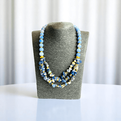 Indigo Serenity Set | Blue Aventurine & Sodalite Stone - For Women | Includes: Necklace, Bracelet, Earring