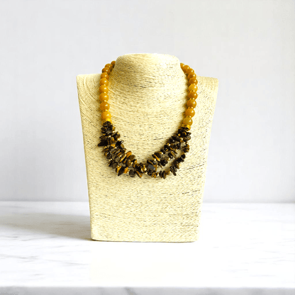 Golden Guardian Set | Yellow Aventurine & Tiger Eye Stone - For Women | Includes: Necklace, Bracelet, Earring