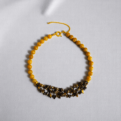Golden Guardian Set | Yellow Aventurine & Tiger Eye Stone - For Women | Includes: Necklace, Bracelet, Earring