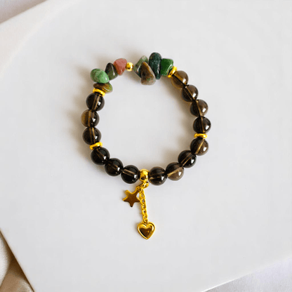 Fiery Earth Set | Red Tiger Eye & Indian Agate Stone - For Women | Includes: Necklace, Bracelet, Earring