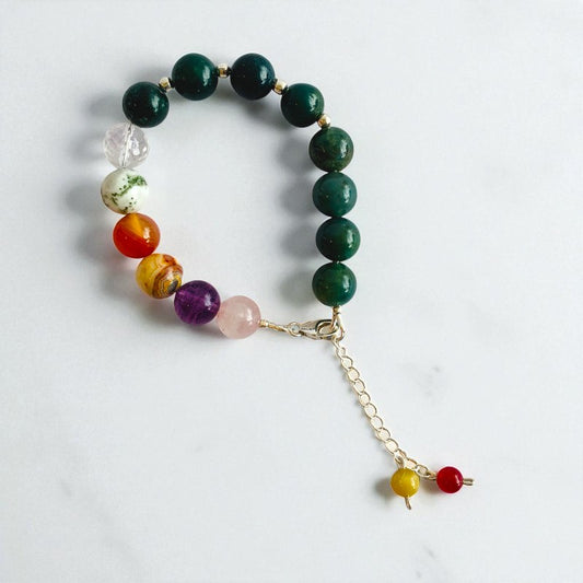 Green Serenity Asymmetric Silver Bracelet | Green Aventurine, 925 Silver – For Women | Includes: Bracelet