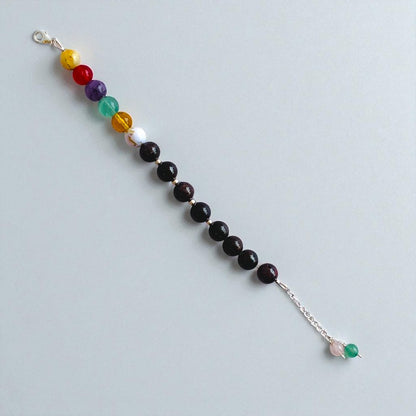 Zen Flow Asymmetric Silver Bracelet | Garnet & 925 Silver – For Women | Includes: Bracelet