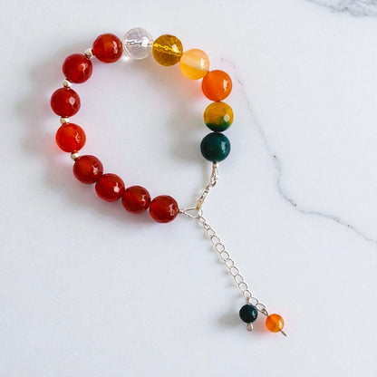 Volcanic Root Asymmetric Silver Bracelet | Red Onyx & 925 Silver – For Women | Includes: Bracelet