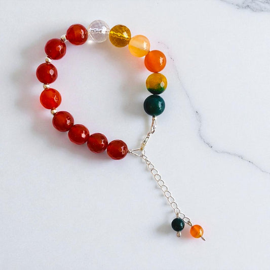 Volcanic Root Asymmetric Silver Bracelet | Red Onyx & 925 Silver – For Women | Includes: Bracelet