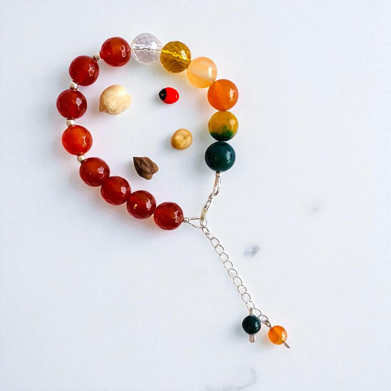Volcanic Root Asymmetric Silver Bracelet | Red Onyx & 925 Silver – For Women | Includes: Bracelet