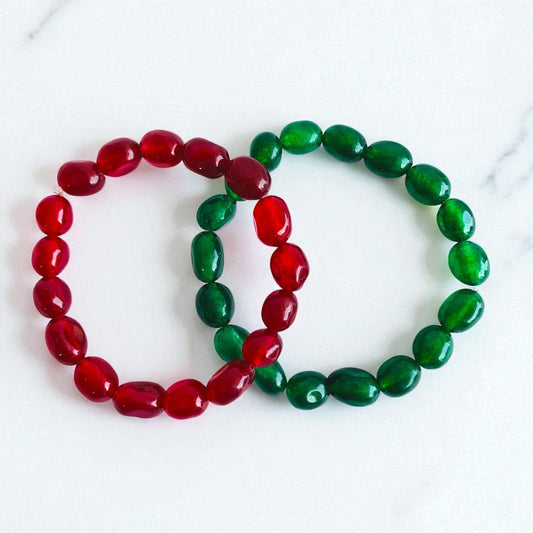 The Balance & Abundance Duo | Red Onyx & Green Aventurine – For Kids | Includes: Bracelets (Set of 2)