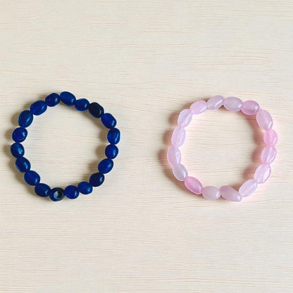 The Serenity & Strength Duo | Blue Jade & Rose Quartz – For Kids | Includes: Bracelets (Set of 2)