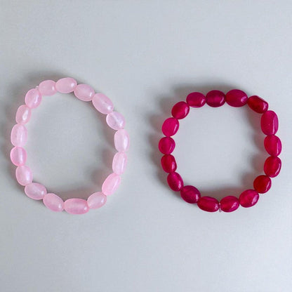 The Romance & Radiance Duo | Rose Quartz & Ruby Quartz – For Kids| Includes: Bracelets (Set Of 2)