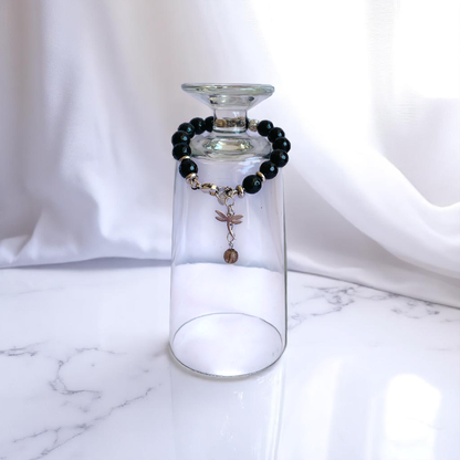 Shielding Obsidian Bracelet | Black Obsidian - For Kids Girls | Includes: Bracelet