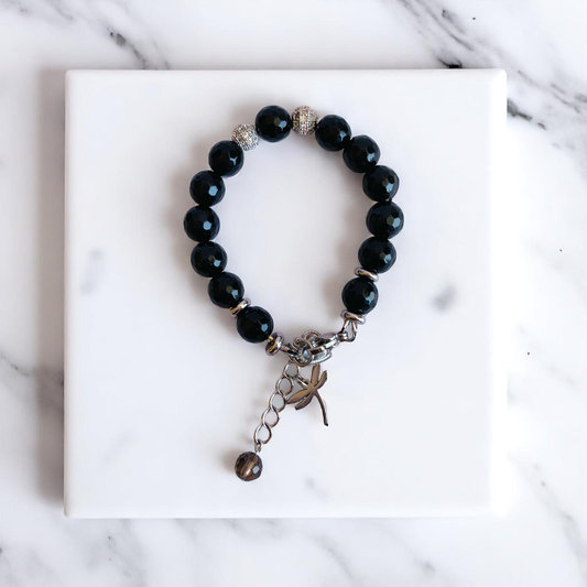 Shielding Obsidian Bracelet | Black Obsidian - For Kids Girls | Includes: Bracelet