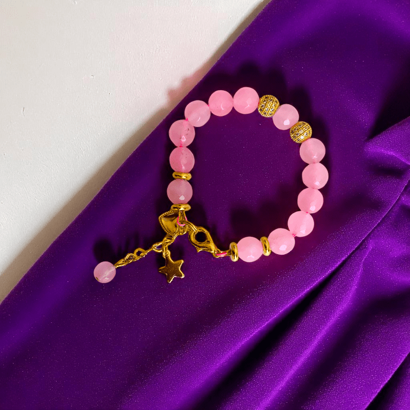 Magical Beads Bracelet | Rose Quartz Stone - For Kids | Includes: Bracelet