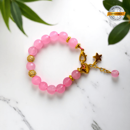 Magical Beads Bracelet | Rose Quartz Stone - For Kids | Includes: Bracelet