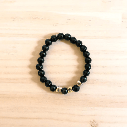 Parallel Paths Bracelets | Obsidian & Jasper - For Kids | Includes: Bracelets (Set of 2)
