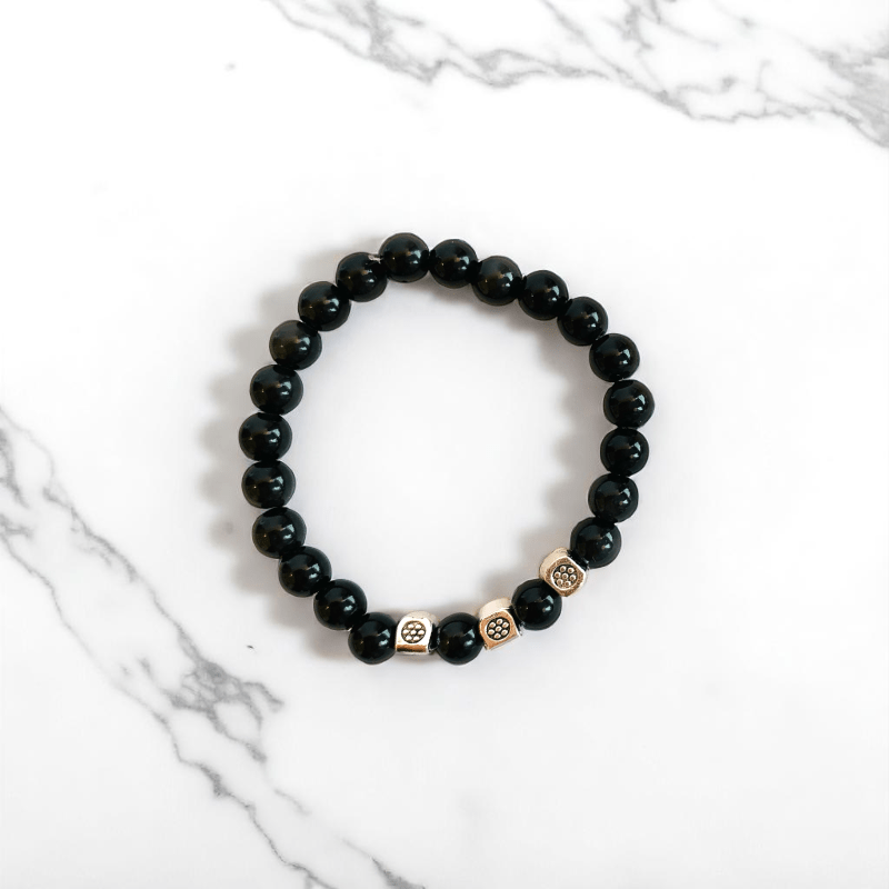 Double Charm Set Bracelets | Obsidian & Aventurine - For Kids | Includes: Bracelets (Set of 2)