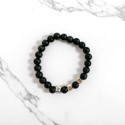 Double Charm Set Bracelets | Obsidian & Aventurine - For Kids | Includes: Bracelets (Set of 2)
