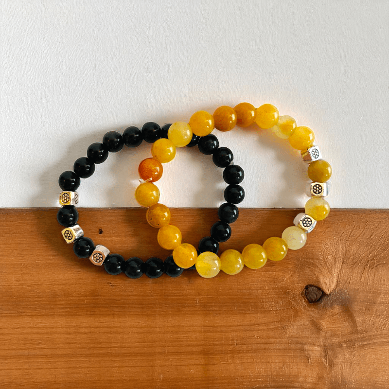 Double Charm Set Bracelets | Obsidian & Aventurine - For Kids | Includes: Bracelets (Set of 2)