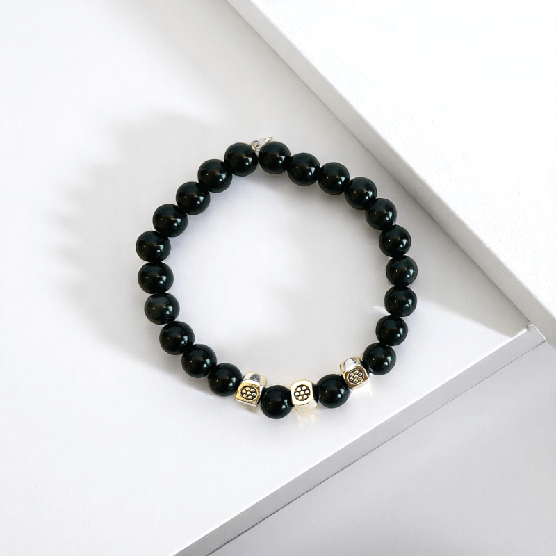 Twofold Grace Bracelets | Black Obsidian & Mariam Jasper - For Kids | Includes: Bracelets (Set of 2)