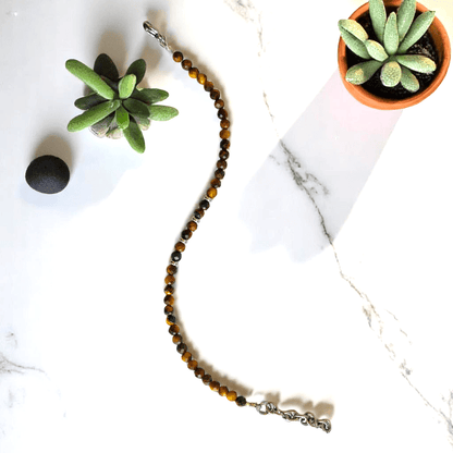 Tiny Tiger Anklet | Tiger Eye Stone - For Girl Kids | Includes: Anklet