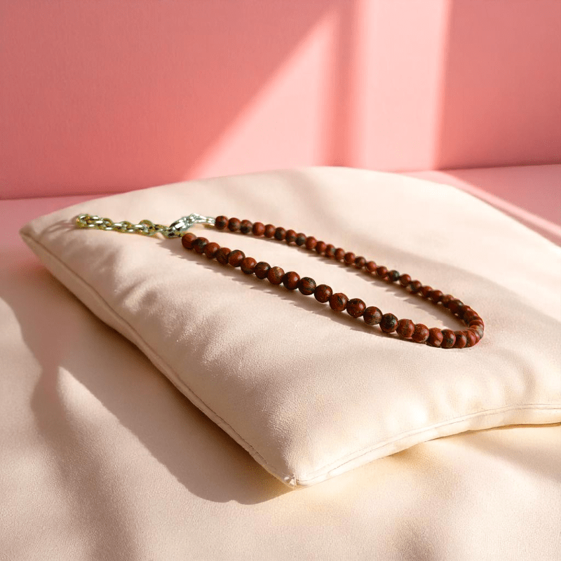 Sunkissed Trail Anklet | Mahogany Obsidian Stone - For Women | Includes: Anklet